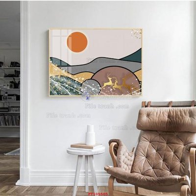 File gốc in mica File tranh hiện đại pha lê gương FT105505 chất lượng