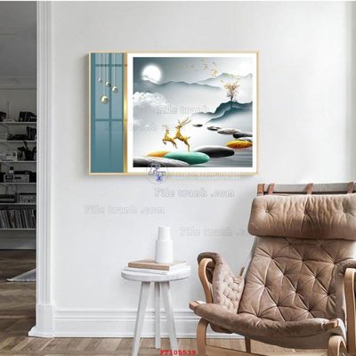 File tranh in trần 3D File tranh hiện đại pha lê gương FT105539 (ảnh gốc)