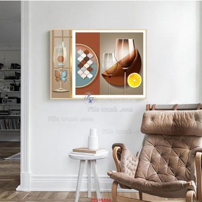 File in trần File tranh hiện đại pha lê gương FT105556 (bản gốc) phong cảnh