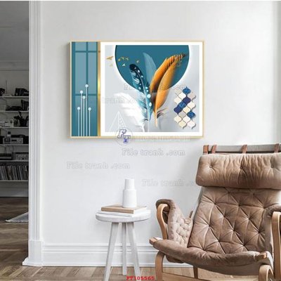 File in trần File tranh hiện đại pha lê gương FT105565 (bản gốc) hoa văn