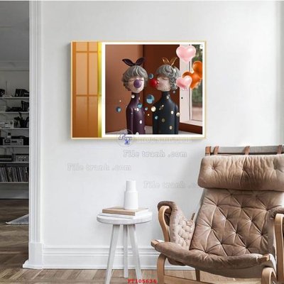 Download file gốc File tranh hiện đại pha lê gương FT105634 (in lụa) hoa lá