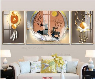 File in trần File tranh hiện đại pha lê gương FT105755 (bản gốc) mây trời