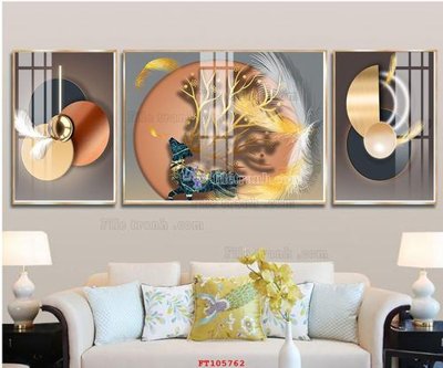 File tranh File tranh hiện đại pha lê gương FT105762 (bản gốc) in lụa 5D