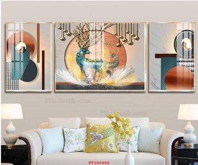File tranh PSD File tranh hiện đại pha lê gương FT105808 chất lượng cao