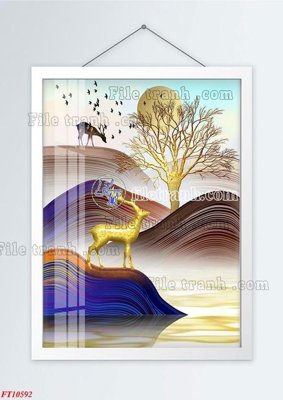 File gốc File tranh bộ hiện đại FT820592 (in tráng gương) ốp tường