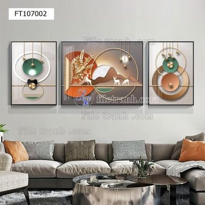 File gốc in mica File tranh hiện đại pha lê gương FT107002 chất lượng