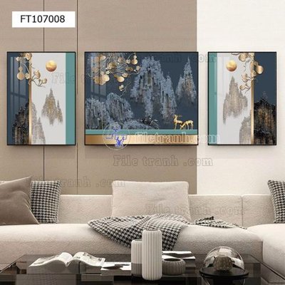File gốc in tráng gương File tranh hiện đại pha lê gương FT107008 chi tiết