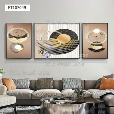 File gốc File tranh hiện đại pha lê gương FT107049 (in lụa) hoa văn cổ điển