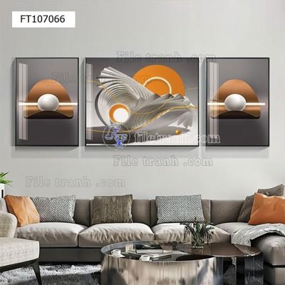 File gốc File tranh hiện đại pha lê gương FT107066 (in lụa) họa tiết 3D