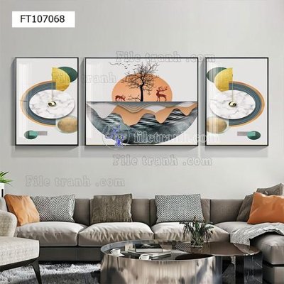 Chi tiết file ảnh File tranh hiện đại pha lê gương FT107068 sắc nét