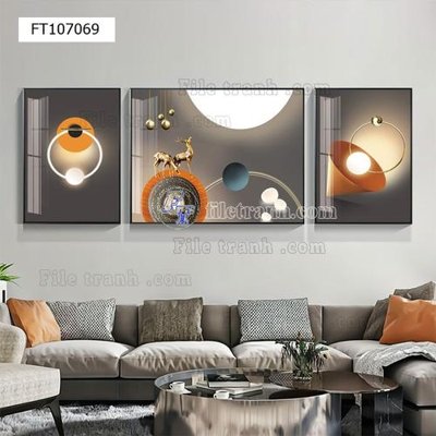 File gốc File tranh hiện đại pha lê gương FT107069 (chủ đề hiện đại) trang trí