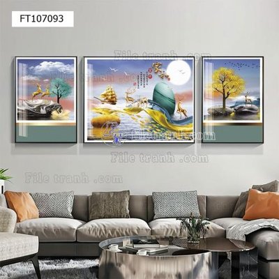 File in lụa File tranh hiện đại pha lê gương FT107093 (hoa văn) File tranh hiện đại pha lê gương FT107093