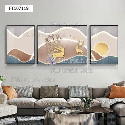 File tranh PSD File tranh hiện đại pha lê gương FT107119 chất lượng cao