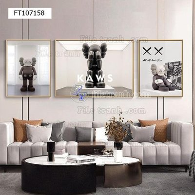 File gốc File tranh hiện đại pha lê gương FT107158 (in lụa) tranh mã đáo