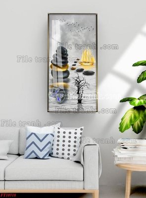 File gốc File tranh bộ hiện đại FT1954718 (in lụa) tranh mã đáo