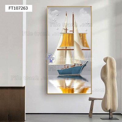 Tải file File tranh hiện đại pha lê gương FT107263 (gốc) chủ đề phong thủy