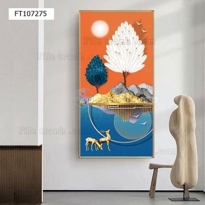 File tranh gốc File tranh hiện đại pha lê gương FT107275 (bản đẹp) độc quyền