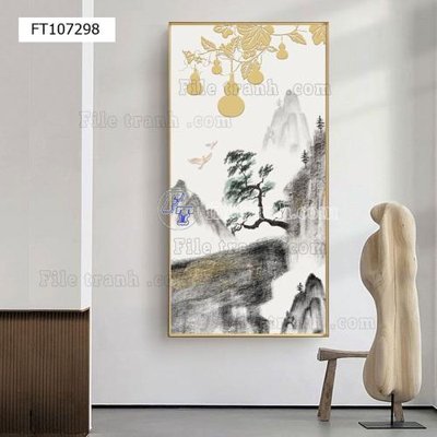 Hình ảnh file gốc in trần nhà File tranh hiện đại pha lê gương FT107298