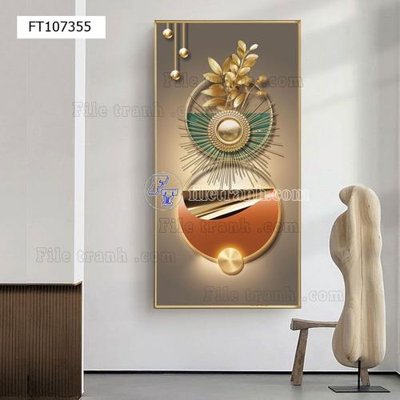 File in lụa File tranh hiện đại pha lê gương FT107355 (chất lượng cao) File tranh hiện đại pha lê gương FT107355