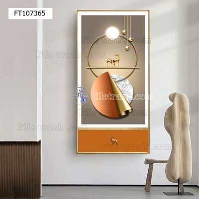 File in trần File tranh hiện đại pha lê gương FT107365 (file gốc) xuyên sáng