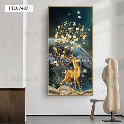 File in ấn cao cấp File tranh hiện đại pha lê gương FT107407 (file gốc)