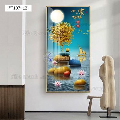 File in trần File tranh hiện đại pha lê gương FT107412 (bản gốc) 5D