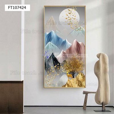 Tải file File tranh hiện đại pha lê gương FT107424 (gốc) in tranh tráng gương