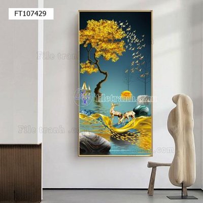 File gốc in ấn File tranh hiện đại pha lê gương FT107429 độ phân giải cao