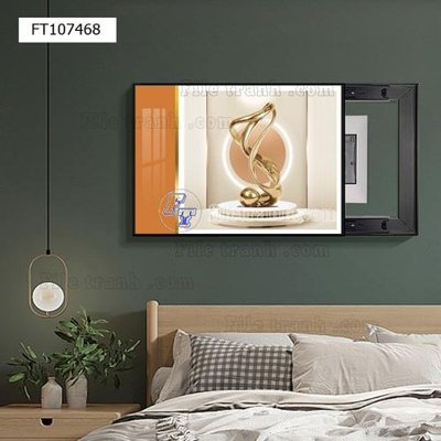 File in trần File tranh hiện đại pha lê gương FT107468 (bản gốc) hoa văn