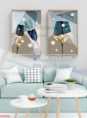 File in ấn File tranh bộ hiện đại FT2242750 (bản gốc) cao cấp