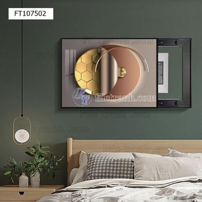 Hình ảnh file gốc in trần nhà File tranh hiện đại pha lê gương FT107502