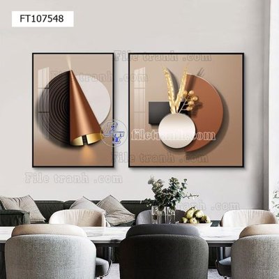 File in trần File tranh hiện đại pha lê gương FT107548 (file gốc) hoa văn 3D