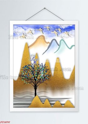 Tải file gốc in lụa File tranh bộ hiện đại FT2665797 siêu nét