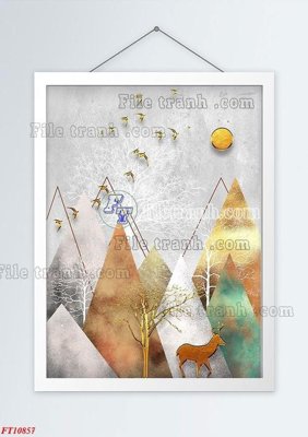 File gốc File tranh bộ hiện đại FT3205857 (in ấn) màu sắc trung thực