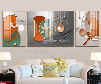 File gốc File tranh hiện đại pha lê gương FT109027 (in lụa) hoa văn cổ điển