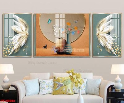 Tải file gốc in lụa File tranh hiện đại pha lê gương FT109083 siêu nét