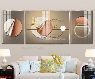 File tranh File tranh hiện đại pha lê gương FT109103 (bản gốc) in lụa 5D