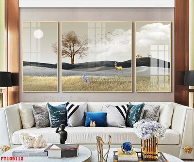 File in trần File tranh hiện đại pha lê gương FT109112 (bản gốc 3D) sống động