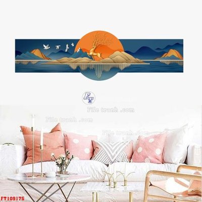 File in lụa File tranh hiện đại pha lê gương FT109175 (hoa văn) File tranh hiện đại pha lê gương FT109175