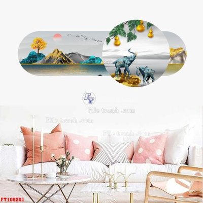 File gốc File tranh hiện đại pha lê gương FT109201 (in lụa) trang trí tường