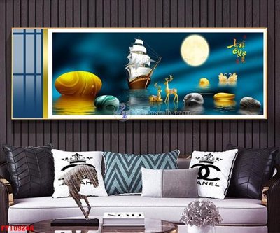 File tranh File tranh hiện đại pha lê gương FT109240 (bản gốc) trang trí văn phòng