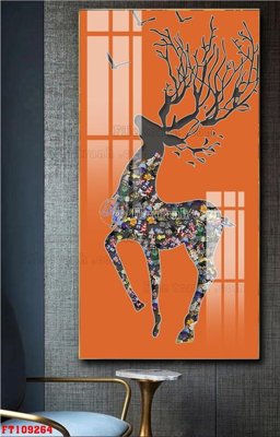 File in trần File tranh hiện đại pha lê gương FT109264 (bản gốc) hoa văn