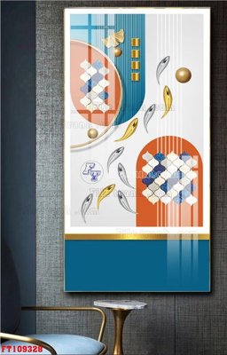 File gốc File tranh hiện đại pha lê gương FT109328 (in lụa) họa tiết 3D