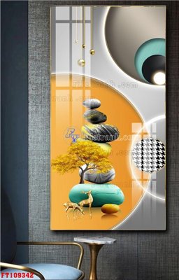 File tranh File tranh hiện đại pha lê gương FT109342 (gốc) in vải canvas