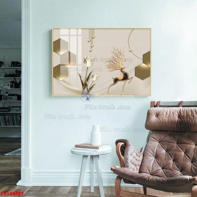 File in trần File tranh hiện đại pha lê gương FT109487 (bản gốc) phong cảnh