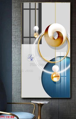 Tải file File tranh hiện đại pha lê gương FT110169 (gốc) chủ đề hoa sen