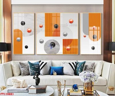 Hình ảnh file gốc in trần nhà File tranh hiện đại pha lê gương FT110221