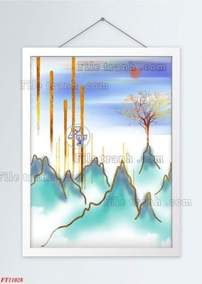 Ảnh gốc File tranh bộ hiện đại FT11028 (độ nét cao) in tráng gương