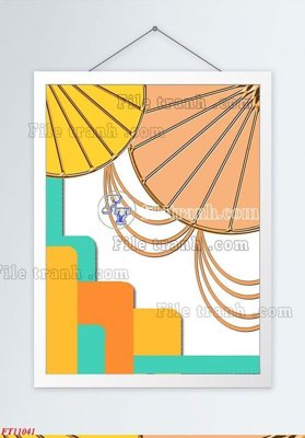 File tranh gốc in trần nhà File tranh bộ hiện đại FT11041 3D