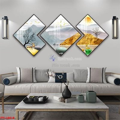 File gốc File tranh hiện đại pha lê gương FT110419 (in lụa) chi tiết cao